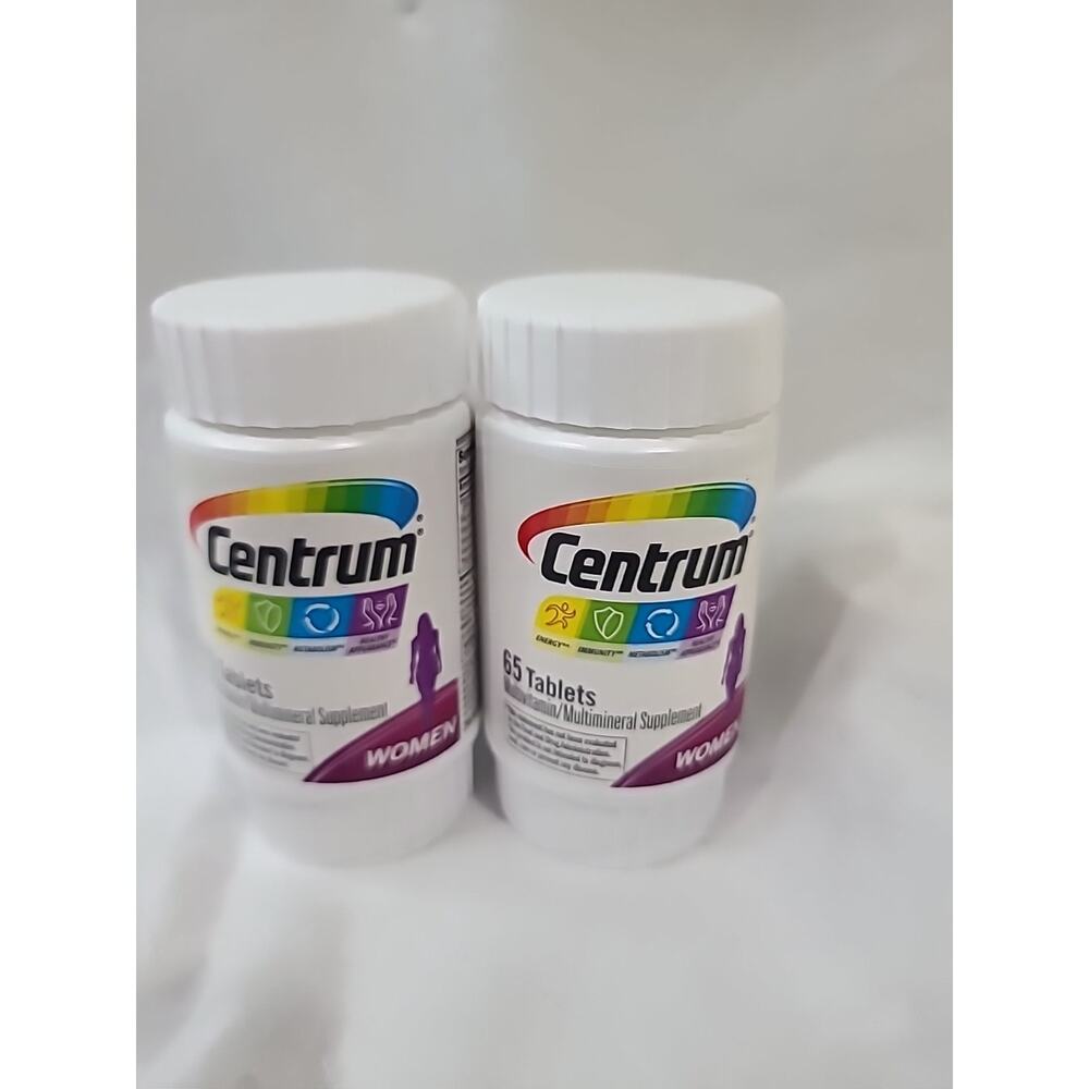 Centrum Women's Multivitamin/Multimineral Supplement 65 Tablets NEW Lot Of 2